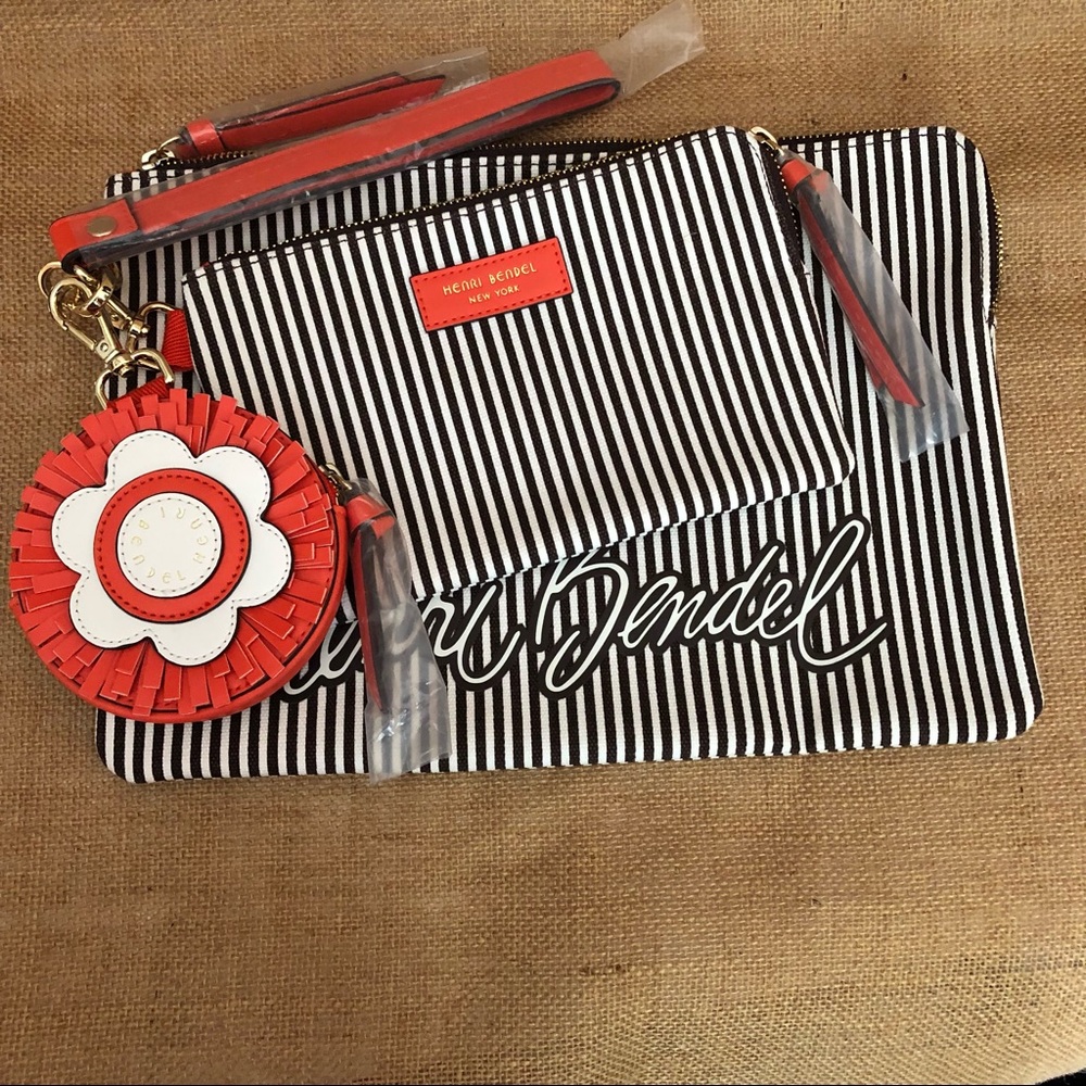 Henri Bendel Striped Canvas Trio Set